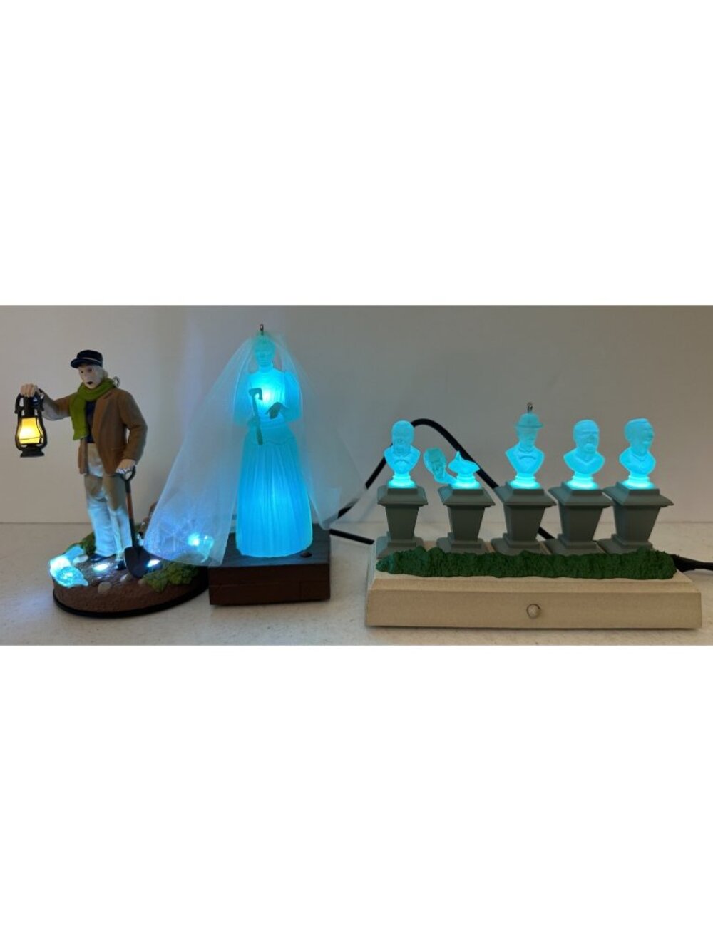 Haunted Mansion Hallmark 3 ornament box w POWER CORD Halloween Xmas WORK TESTED